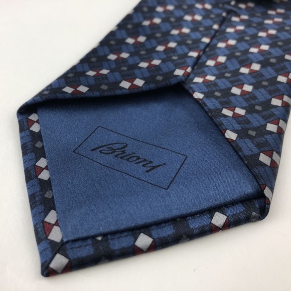 Brioni Silk Tie Geometric Pattern Multi-Color New - Picture 3 of 4